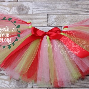 Schattige rode, roze en appelprinsestutu voor baby's eerste verjaardagsfotoshoot en cake-smash