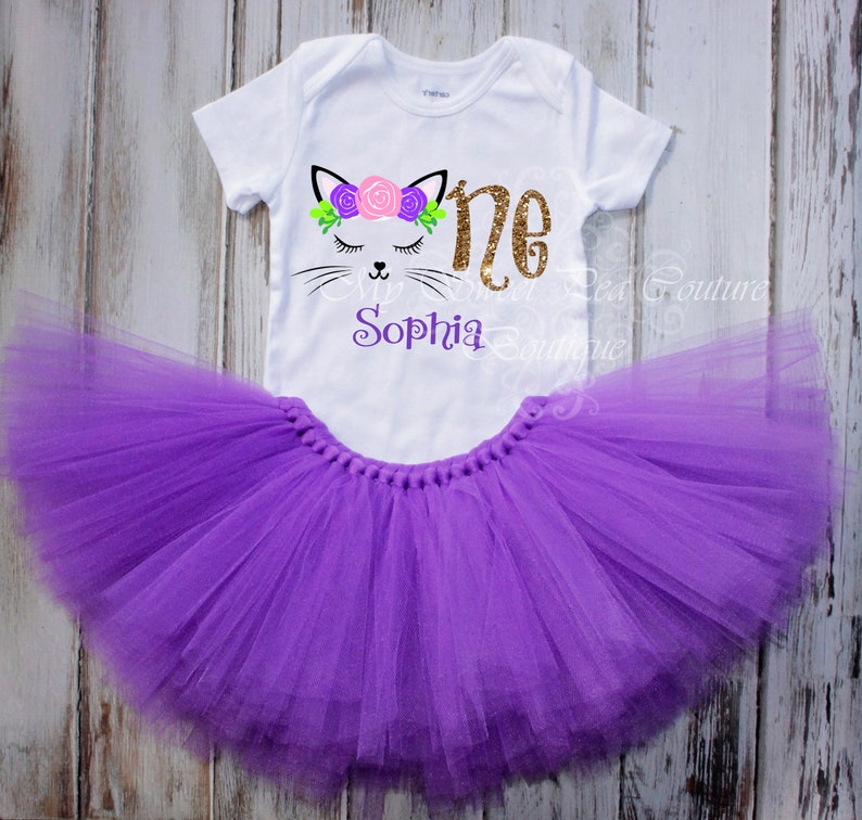 Cat First Birthday Tutu Outfit Cake Smash Outfit 1st Birthday Etsy