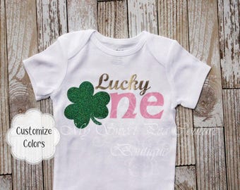 St. Patrick's Day First Birthday Outfit- Clover Birthday- First Birthday Outfit- 1st Birthday- St. Patrick's- Lucky One- Irish Birthday- One