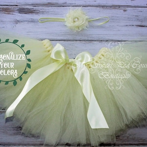 Light Yellow Tutu & Headband Set- Tutu- Princess Tutu- Baby Tutu- 1st Birthday Tutu- Cake Smash Tutu- Birthday Tutu- First Birthday- Prop
