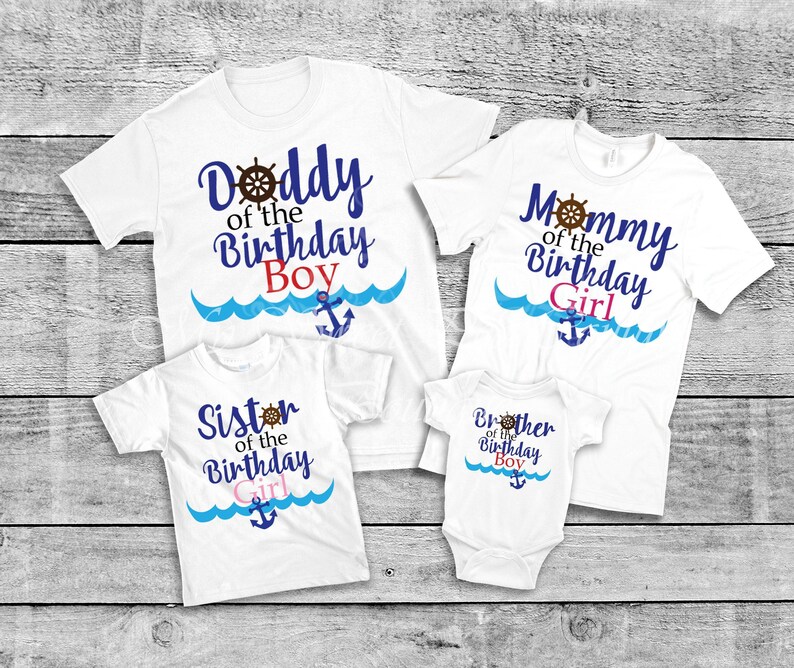 Nautical First Birthday Family Shirts: Cruise, Sailing, Pirate & Boat Theme for Kids and Toddlers image 4
