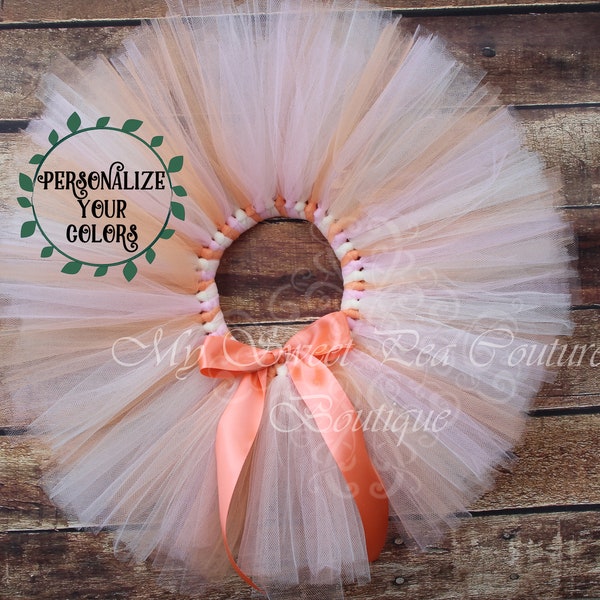 Peach, Ivory & Light Pink Tutu Princess Tutu Cake Smash Tutu Ivory Tutu Baby Tutu Peach Tutu Birthday Tutu First Birthday Tutu Photo Prop