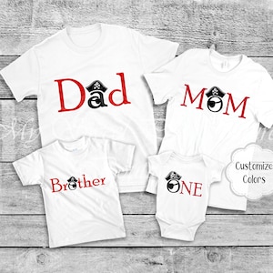 Pirate First Birthday Outfit: Family Matching Shirts for Sailing Theme Party, Ahoy Matey I&#39;m One!