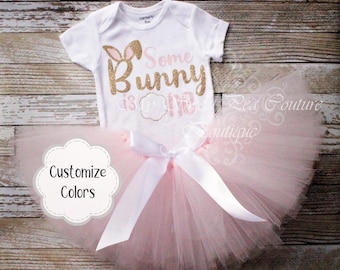 Some Bunny Is One Shirt - First Birthday Outfit with Matching Family Tees
