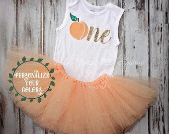 Sweet Peach First Birthday Outfit: Southern-Inspired Cake Smash Ensemble for Baby Girls