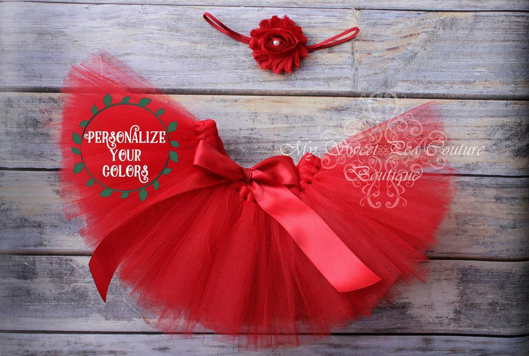Adorable Red Princess Tutu Set: Infant Birthday Dress, Headband & Photo Prop Costume