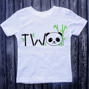 Second Birthday Panda Outfit- Panda- Personalized- Second Birthday Outfit- 2nd Birthday- Panda Birthday- Two- Panda Shirt- Cake Smash Outfit