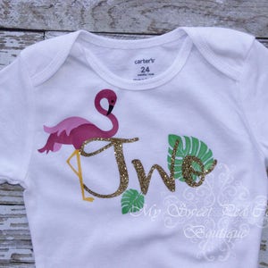 Flamingo 2nd Birthday Outfit- Flamingo Birthday- Luau Birthday- Second Birthday Outfit- 2nd Birthday- Flamingo Fiesta- Two- Tropocal