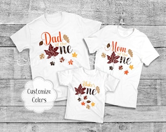 Herbst Erster Geburtstag Outfit - Ahornblatt Shirt mit passenden Familie T-Shirts