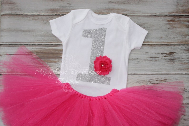 Lavender 1st Birthday Tutu Outfit Glitter 1st Birthday Outfit First Birthday Shirt Silver Tutu Outfit Cake Smash Outfit 1st Birthday Flower