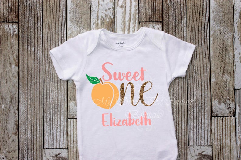 Ensemble « Premier anniversaire » couleur pêche : T-shirt personnalisé avec prénom et tutu fait main | 100 % coton | Taille élastique, motif double épaisseur image 2