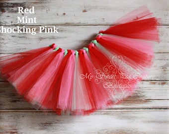 Strawberry Shortcake Tutu- Tutu- Princess Tutu- Baby Tutu- Newborn Tutu- Infant Tutu- Toddler Tutu- Birthday Tutu- Photo Prop- Size 0-24M