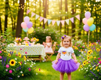Fuchs Erster Geburtstag Tutu Outfit Mädchen Kuchen Smash Set Party Kleid 1st Woodland Thema