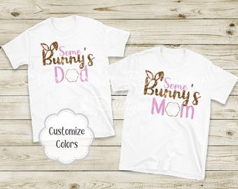 Some Bunny Is One Birthday Shirt: Floral Bunny Design - Kids Easter Outfit, Double Layered Tutu, Gildan Cotton