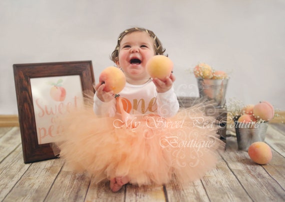 Peach First Birthday Outfit Peach Birthday Birthday Outfit Sweet