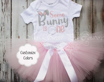 Some Bunny Birthday Outfit: Easter Tutu and Bodysuit (Baby Toddler)