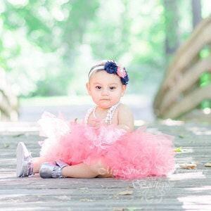 Baby Birthday Tutu Skirt - Full, Fluffy Layers with Optional Bow image 5