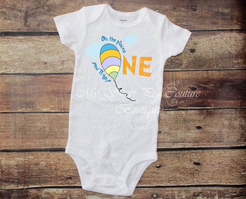 Cake Smash Outfit First Birthday Outfit One Hot Air Balloon First Birthday Oh the Places You/'ll Go First Birthday Outfit 1st Birthday
