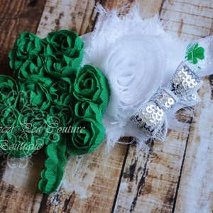 Diadema de trébol para el Día de San Patricio - Diadema de trébol - Diadema de trébol - Diadema para recién nacido - Diadema irlandesa - Lazo para bebé - Diadema de flores
