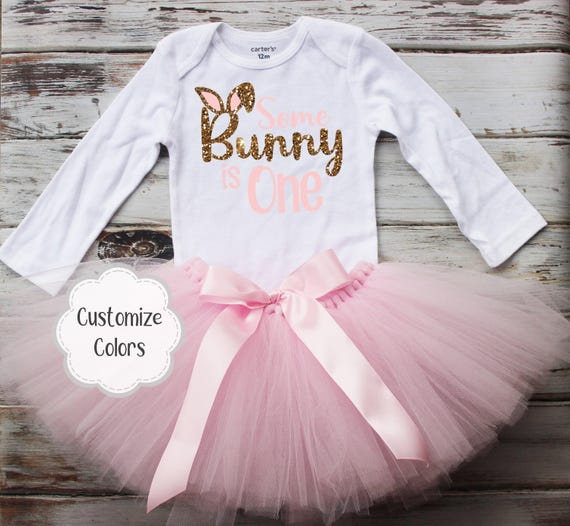 Bunny First Birthday Outfit - Cute Shirt with Optional Tutu