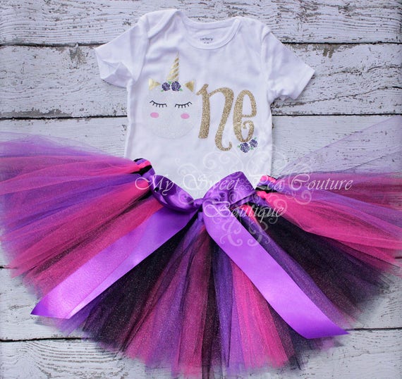 glitter unicorn dress Unicorn Little Girl Dress main image 1