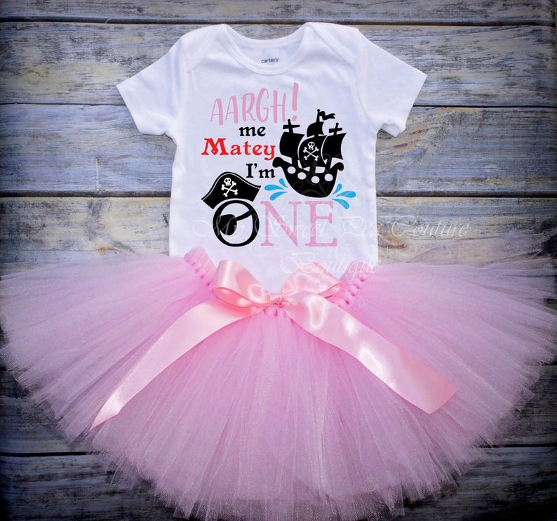 Pirate Themed Party, Skull Pirate Design Tutu Birthday Outfit | Soft Cotton Shirt | Elastic Waist, Double Layered Tutu image 3