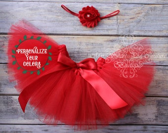 Adorable conjunto de tutú de princesa roja con diadema: disfraz para el primer cumpleaños de tu bebé.