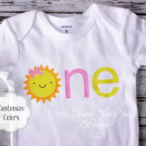 You are My Sunshine First Birthday Outfit- Custom Colors- Personalized- First Birthday Outfit- 1st Birthday- Sunshine- One-Birthday Outfit