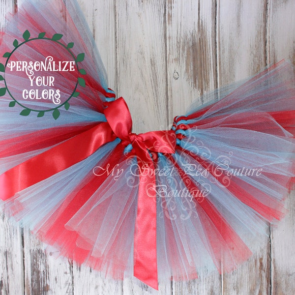 Thing One Tutu- Red & Turquoise Tutu Tutu- Princess Tutu- Cake Smash Tutu- Baby Tutu- Halloween Costume- Birthday Tutu- First Birthday Tutu