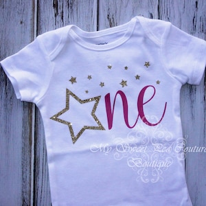 Star First Birthday Outfit - Custom Colors- First Birthday Outfit- Twinkle Twinkle Little Star Birthday- 1st Birthday- One- Birthday Shirt