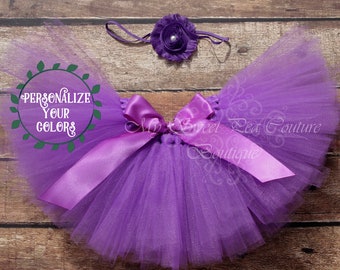 Purple Tutu & Headband Set- Tutu- Princess Tutu- Baby Tutu- 1st Birthday Tutu- Cake Smash Tutu- Birthday Tutu- First Birthday-Photo Prop