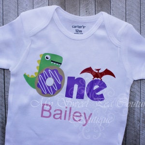 Donuts & Dinosaur&#39;s First Birthday Shirt Oneasaurus Dino 1st Birthday Dinosaur First Birthday 1st Birthday Cake Smash One Birthday Shirt