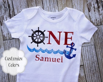 1st Birthday Nautical Shirt Nautical First Birthday Outfit 1st Birthday Outfit Sailor Birthday Sailing Birthday Anchor Nautical 1st Birthday