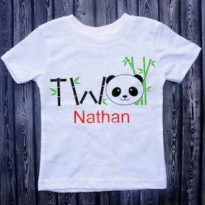 Second Birthday Panda Outfit- Panda- Personalized- Second Birthday Outfit- 2nd Birthday- Panda Birthday- Two- Panda Shirt- Cake Smash Outfit