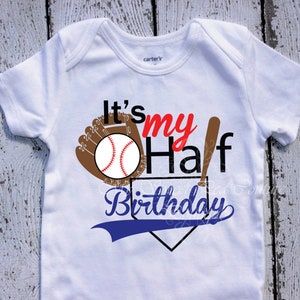 Baseball Half Birthday Shirt Birthday Half Birthday Outfit 1/2 - Etsy