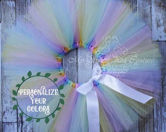 Rainbow Tutu- Tutu- Princess Tutu- Pastel Rainbow Tutu- Tutu- Baby Tutu- Toddler Tutu- Birthday Tutu- First Birthday Tutu- Cake Smash Tutu