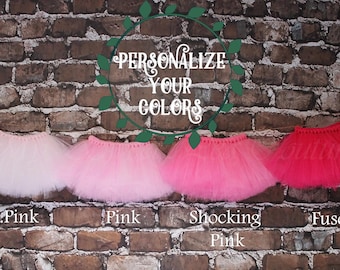 Shades of Pink Princess Tutu Skirt for Newborns, Babies, Toddlers - Birthday Photo Prop Outfit