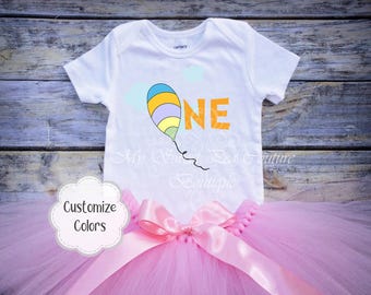 Adorable Hot Air Balloon First Birthday Outfit - Places You'll Go Theme Cake Smash Set