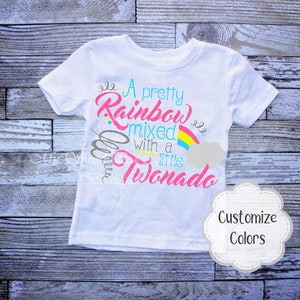 Colorful Rainbow Twonado 2nd Birthday Shirt for Girls - Second Birthday Celebration Outfit