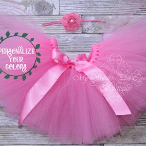 Hot Pink/Shocking Pink Tutu & Headband Set Princess Tutu 1st Birthday Tutu Cake Smash Tutu Birthday Tutu First Birthday Pink Tutu