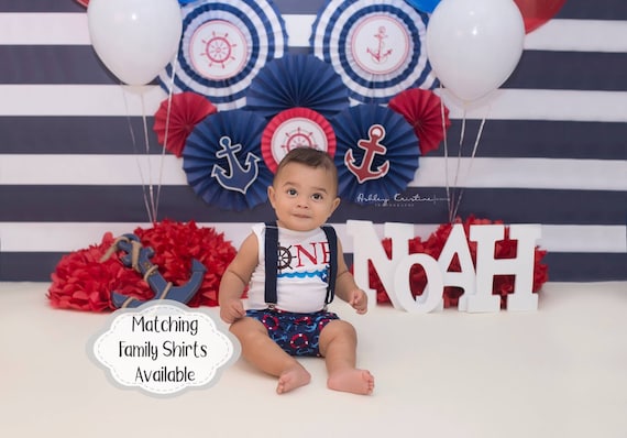 Nautical Birthday Shirt Nautical First Birthday Outfit 1st