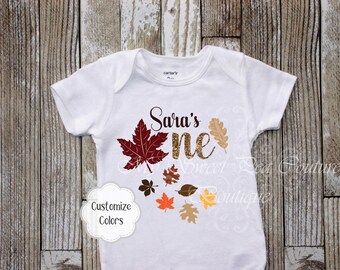 Erster Geburtstag Outfit: Herbst Blätter Design - Baby Cake Smash Shirt