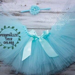 Aqua Tutu & Headband Set- Tutu- Princess Tutu- Baby Tutu- 1st Birthday Tutu- Cake Smash Tutu- Birthday Tutu- First Birthday-Photo Prop