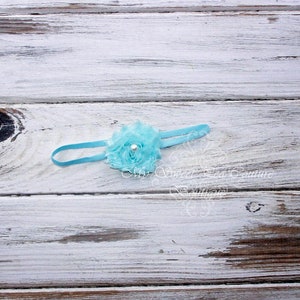 Aqua Flower Headband- Aqua Baby Headband Baby Accessories Baby Shower Gift Aqua headband Newborn Headband Baby Bow- Photo Prop