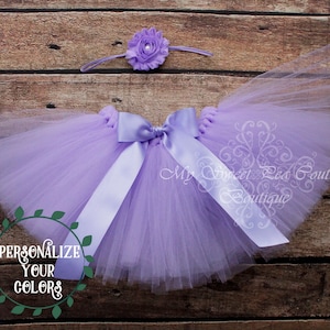Lavender Princess Tutu & Headband Set for Baby&#39;s First Birthday, Cake Smash, Photo Prop