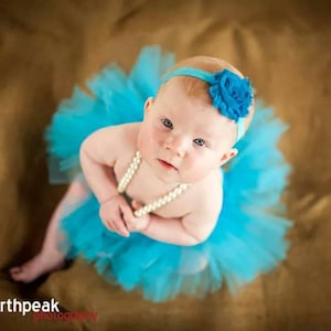 Turquoise Princess Tutu for Newborn, Baby, Toddler - Birthday, Cake Smash, Photo Prop