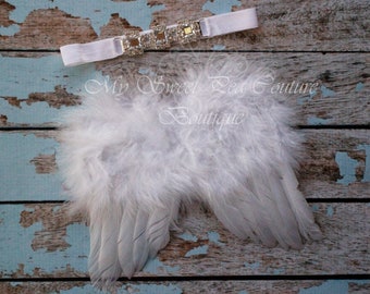 Angelic White Feather Wing Set- White Angel Wings-Newborn Angel Wings- Baby Angel Wings- Feather Wings- Newborn Photo Prop- Photo Prop- Prop