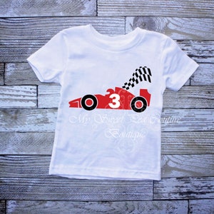 Race Car Third Birthday Outfit- Car 3rd Birthday- Race Car First Birthday Shirt- 3rd Birthday- Race Car- Car Shirt- Three- Birthday Shirt