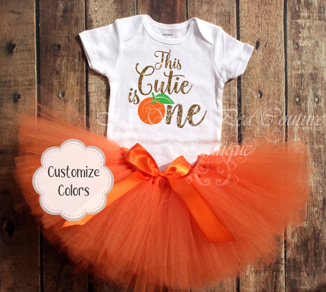 Little Cutie Orange First Birthday Outfit Fruit Birthday Sweet One