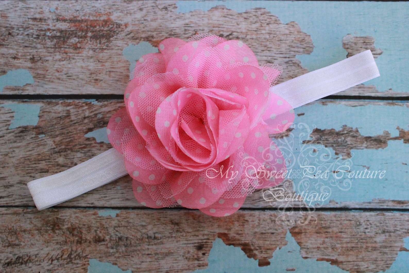 Pink Polka Dot Headband Polka Dot Headband Pink Headband Etsy